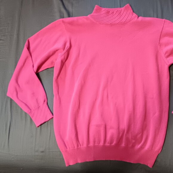 Vintage Cleo Petites Fuchsia Cotton Sweater 90s Stitch Detail Small - Picture 2 of 6